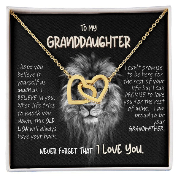 A Grandfather's Promise - Interlocking Hearts Necklace 🌟 Jewelry ShineOn Fulfillment 18K Yellow Gold Finish Standard Box 