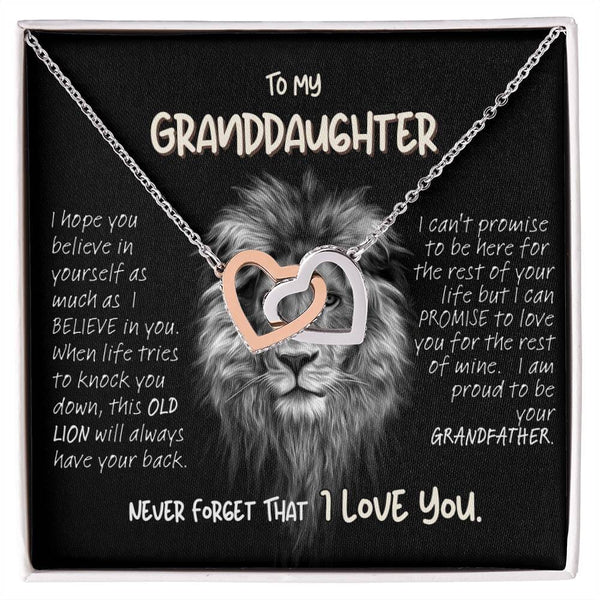 A Grandfather's Promise - Interlocking Hearts Necklace 🌟 Jewelry ShineOn Fulfillment Polished Stainless Steel & Rose Gold Finish Standard Box