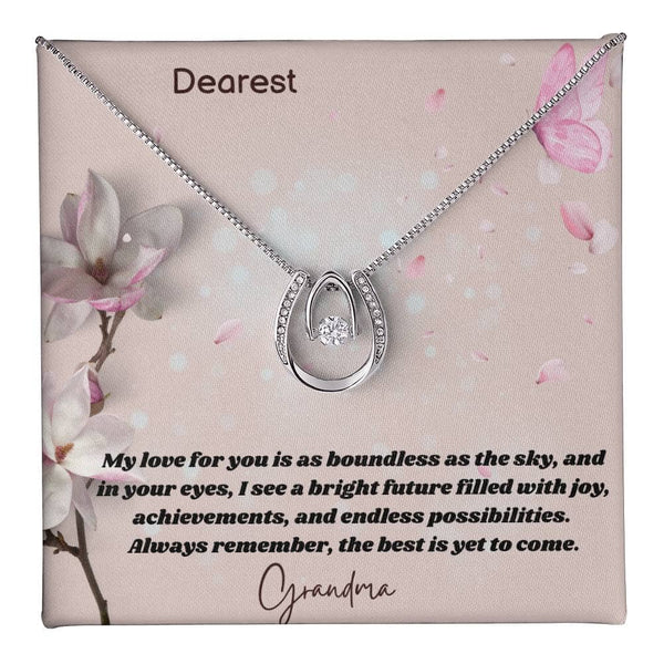 Boundless Love Granddaughter Pendant: A Legacy of Affection in White Gold and Crystals Jewelry/LuckyInLove ShineOn Fulfillment 