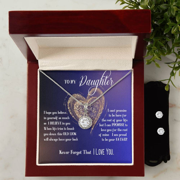 Celebrate the Unbreakable Bond with the Eternal Hope Necklace and CZ Earrings Set 💎 Jewelry ShineOn Fulfillment 14k White Gold Finish Luxury Box 