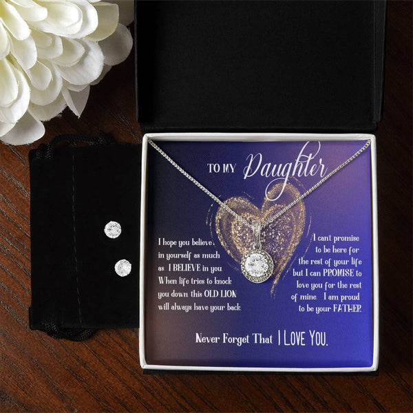 Celebrate the Unbreakable Bond with the Eternal Hope Necklace and CZ Earrings Set 💎 Jewelry ShineOn Fulfillment