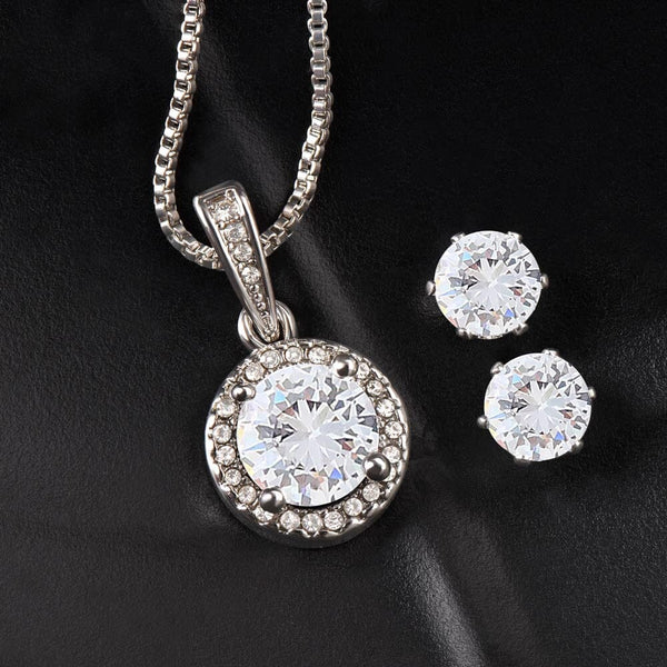 Celebrate the Unbreakable Bond with the Eternal Hope Necklace and CZ Earrings Set 💎 Jewelry ShineOn Fulfillment 