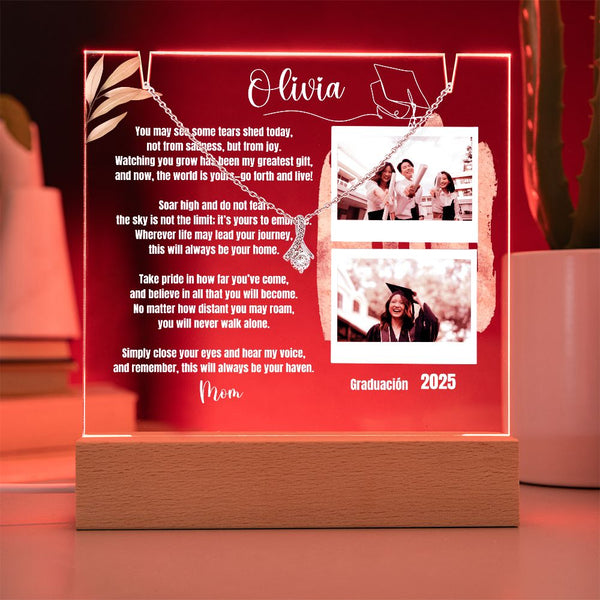 Celebrate Your Loved One's Graduation with Our Elegant Keepsake Acrylic Bundle and Alluring Beauty Necklace Jewelry ShineOn Fulfillment