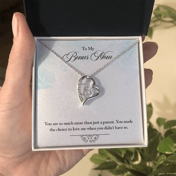Cherished Heart: The Forever Love Necklace for Your Bonus Mom Jewelry/ForeverLove ShineOn Fulfillment 14k White Gold Finish Standard Box 