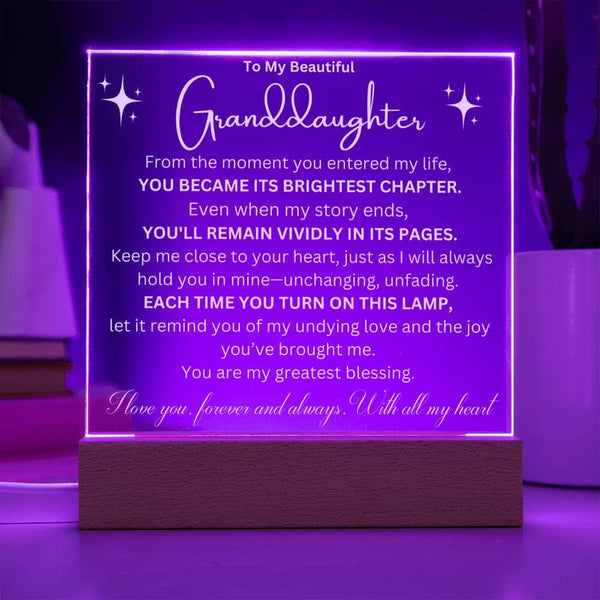 Cherished Moments: Granddaughter's LED Acrylic Love Plaque Acrylic/Square ShineOn Fulfillment 