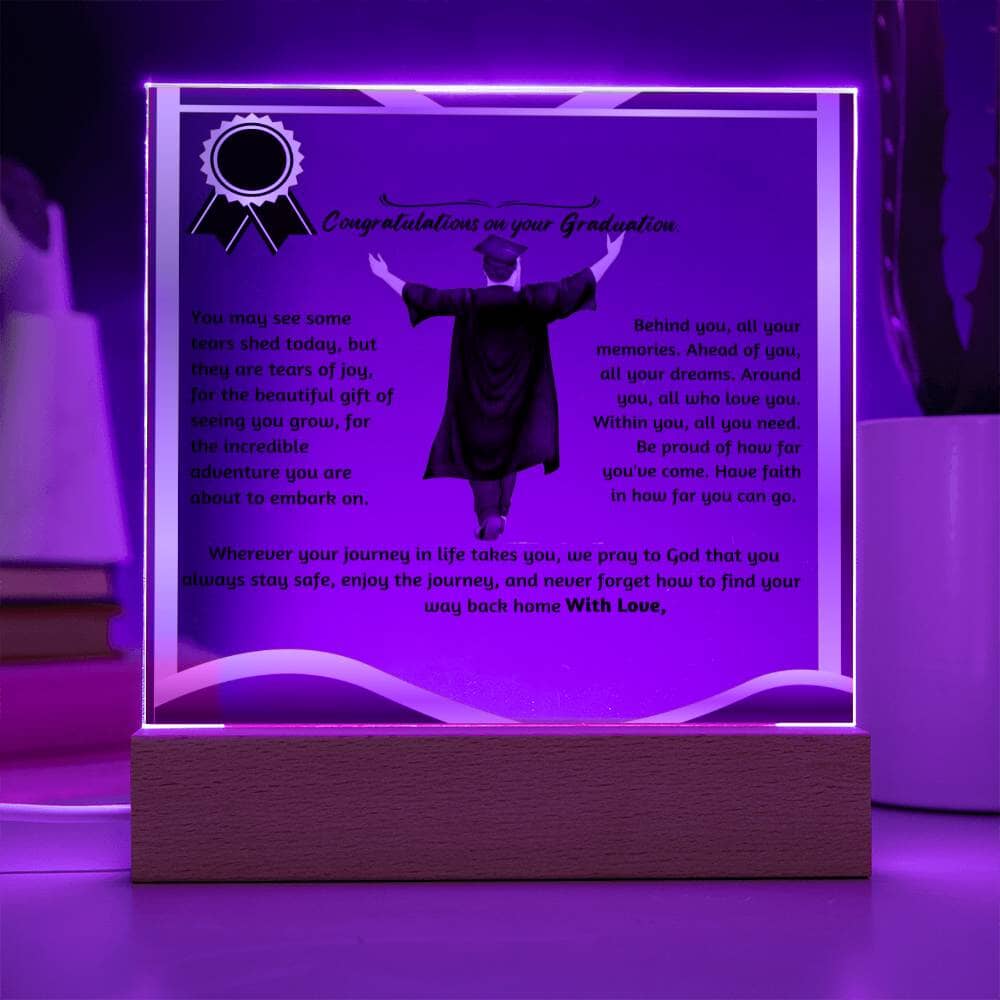 Custom Shiny Acrylic Plaque for Graduation: The Unforgettable and Exclusive Keepsake. Acrylic/Square ShineOn Fulfillment 