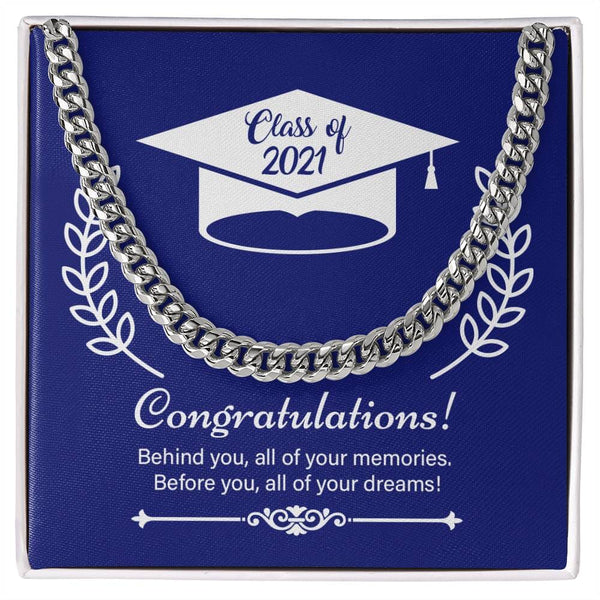 Embrace the Future: The Class of 2023 Commemorative Cuban Link Chain Necklace - A Symbol of Memories and Dreams Jewelry/Cubanlink ShineOn Fulfillment