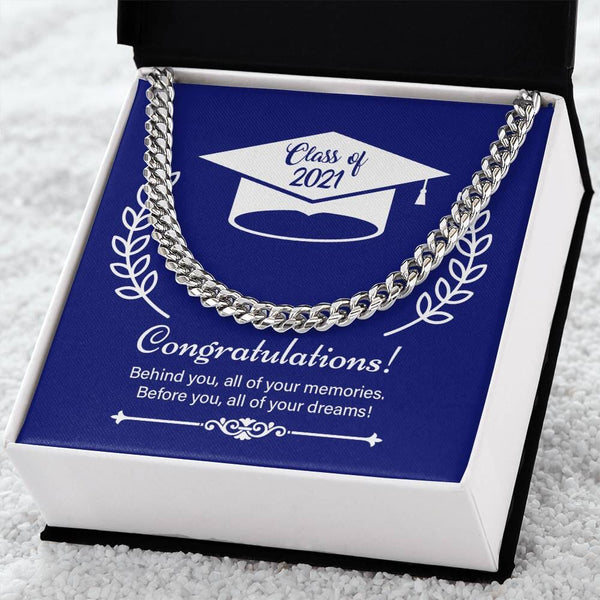 Embrace the Future: The Class of 2023 Commemorative Cuban Link Chain Necklace - A Symbol of Memories and Dreams Jewelry/Cubanlink ShineOn Fulfillment Stainless Steel Standard Box 