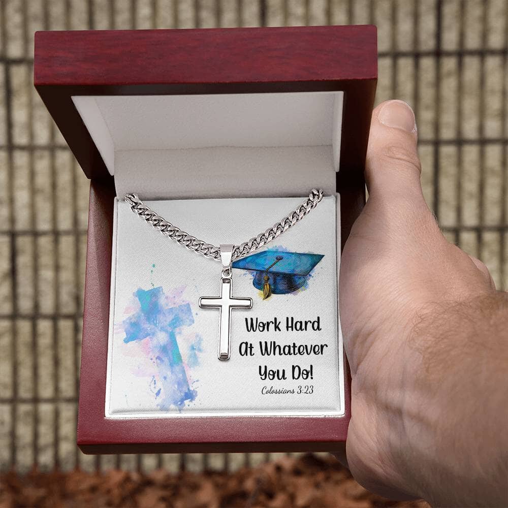Empowered Faith: Artisan Cross Necklace with Inspirational
