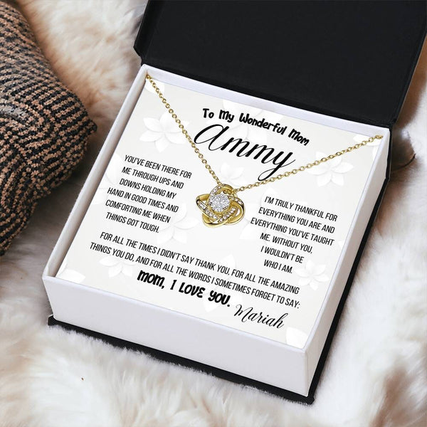 Endless Embrace Love Knot Necklace – A Personalized Tribute to Mom Jewelry/LoveKnot ShineOn Fulfillment 