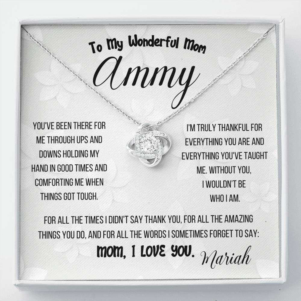 Endless Embrace Love Knot Necklace – A Personalized Tribute to Mom Jewelry/LoveKnot ShineOn Fulfillment 