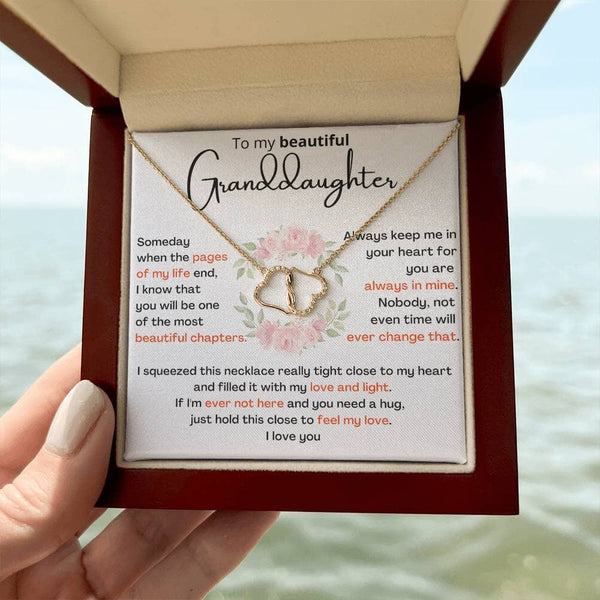 Eternal Bond - 10K Gold Diamond Hearts Necklace for Granddaughter with Sentimental Message Card Jewelry/Gold ShineOn Fulfillment