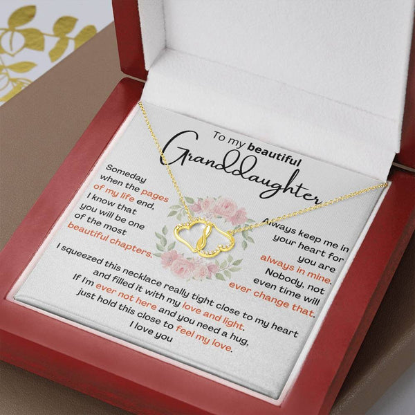 Eternal Bond - 10K Gold Diamond Hearts Necklace for Granddaughter with Sentimental Message Card Jewelry/Gold ShineOn Fulfillment