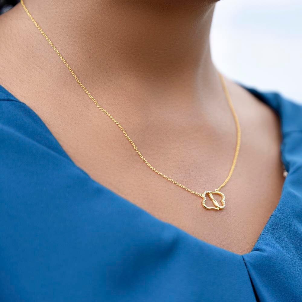 Eternal Bond - 10K Gold Diamond Hearts Necklace for Granddaughter with Sentimental Message Card Jewelry/Gold ShineOn Fulfillment 