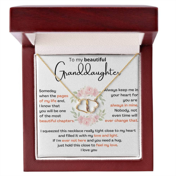 Eternal Bond - 10K Gold Diamond Hearts Necklace for Granddaughter with Sentimental Message Card Jewelry/Gold ShineOn Fulfillment 