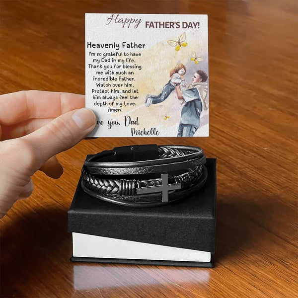 "Eternal Bond" - Father's Day Luxury Bracelet with Personalized Prayer Card Jewelry ShineOn Fulfillment 
