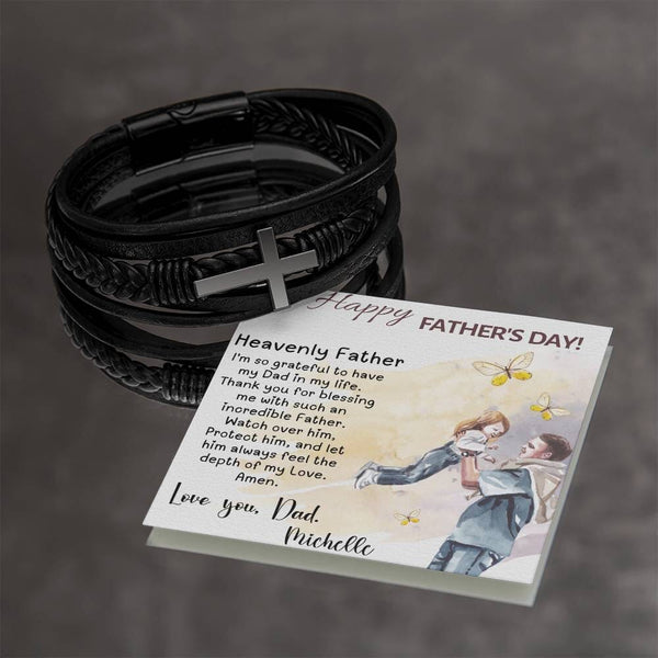 "Eternal Bond" - Father's Day Luxury Bracelet with Personalized Prayer Card Jewelry ShineOn Fulfillment 