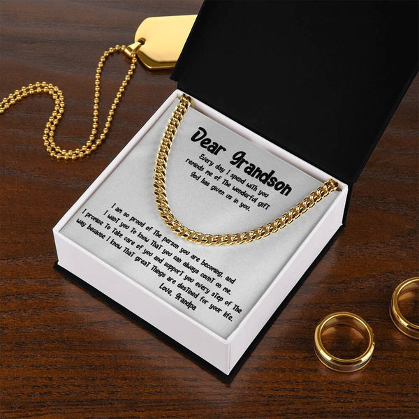 Eternal Bond: Grand Legacy Cuban Link Chain with Personalized Message Jewelry/Cubanlink ShineOn Fulfillment 14K Yellow Gold Finish Standard Box 