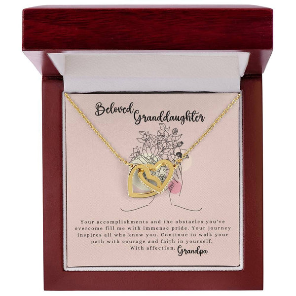 Eternal Bond: Granddaughter's Interlocking Hearts Necklace with Sentimental Message Jewelry/InterlockingHearts ShineOn Fulfillment 