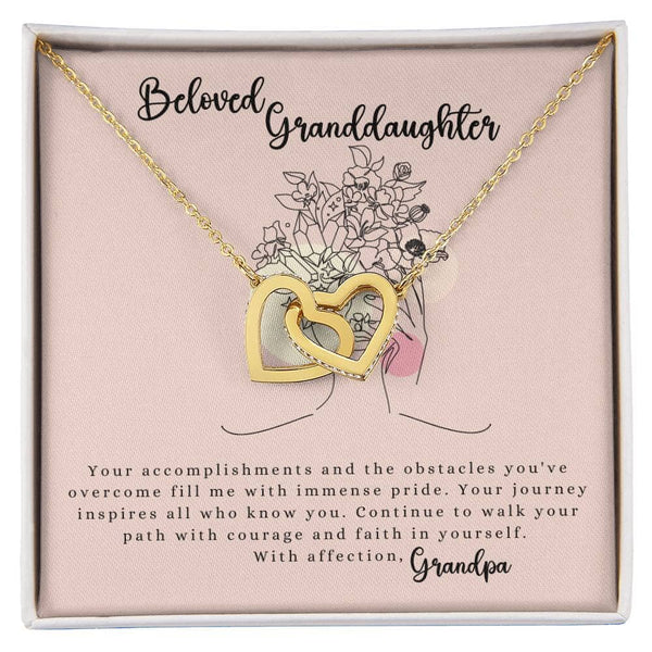 Eternal Bond: Granddaughter's Interlocking Hearts Necklace with Sentimental Message Jewelry/InterlockingHearts ShineOn Fulfillment