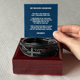 Eternal Bond: Grandparent's Blessing Cross Leather Bracelet Jewelry/CrossLeatherBracelet ShineOn Fulfillment 
