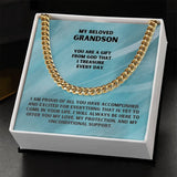 Eternal Bond: Grandparent's Love Cuban Link Chain Necklace with Heartfelt Message Jewelry/Cubanlink ShineOn Fulfillment 
