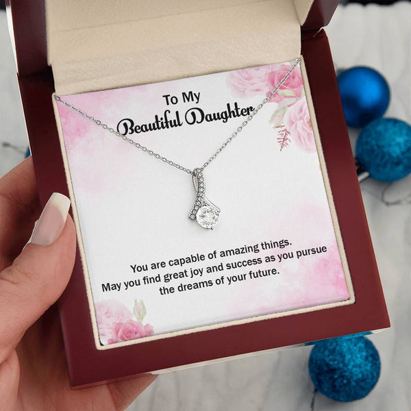 Eternal Bond Necklace: A Symbol of Love and Empowerment for Your Daughter Jewelry/AlluringBeauty ShineOn Fulfillment White Gold Finish Luxury Box 