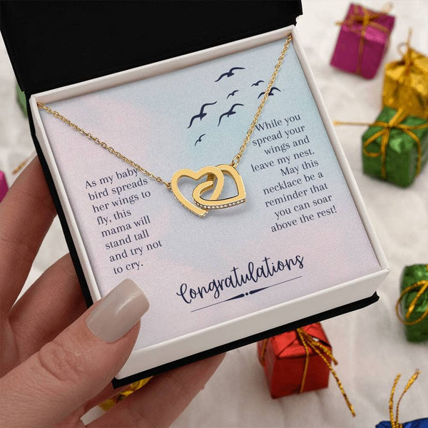 Eternal Bond: The Interlocking Hearts Necklace – A Beacon of Love and Empowerment Jewelry/InterlockingHearts ShineOn Fulfillment 18K Yellow Gold Finish Standard Box 