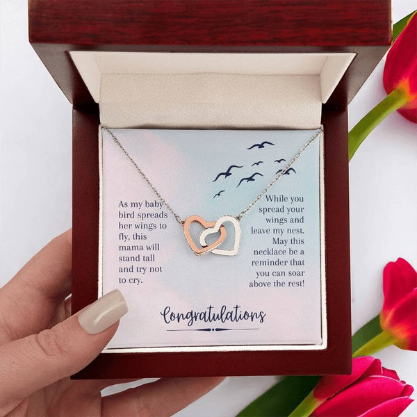 Eternal Bond: The Interlocking Hearts Necklace – A Beacon of Love and Empowerment Jewelry/InterlockingHearts ShineOn Fulfillment Polished Stainless Steel & Rose Gold Finish Luxury Box 