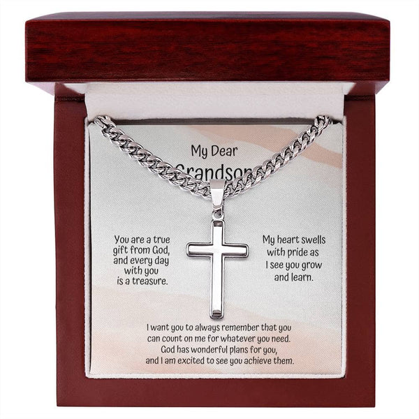 Eternal Love & Guidance: Personalized Grandparent's Blessing Cross Necklace Jewelry/CubanlinkCross ShineOn Fulfillment 