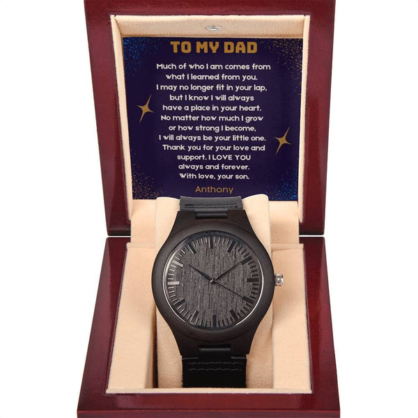 "Eternal Timepiece" - Father's Day Wooden Watch with Heartfelt Message from Son Jewelry ShineOn Fulfillment 