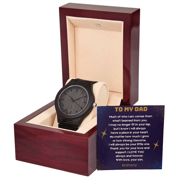 "Eternal Timepiece" - Father's Day Wooden Watch with Heartfelt Message from Son Jewelry ShineOn Fulfillment 