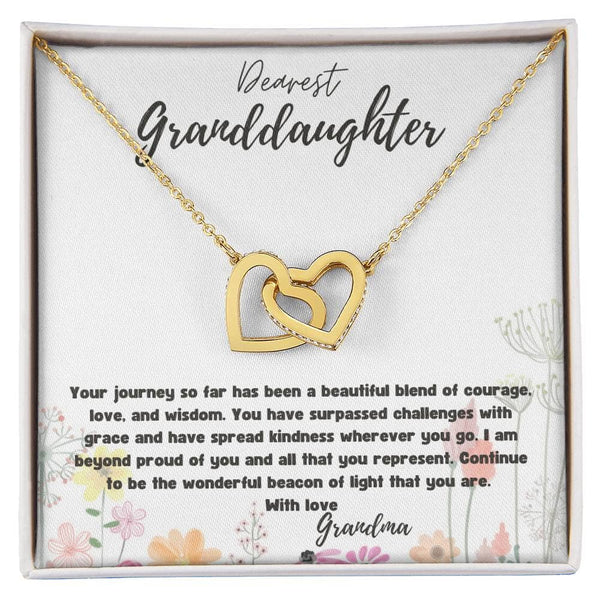 Everlasting Bond: Interlocking Hearts Necklace with Personalized Grandparent Message Jewelry/InterlockingHearts ShineOn Fulfillment 