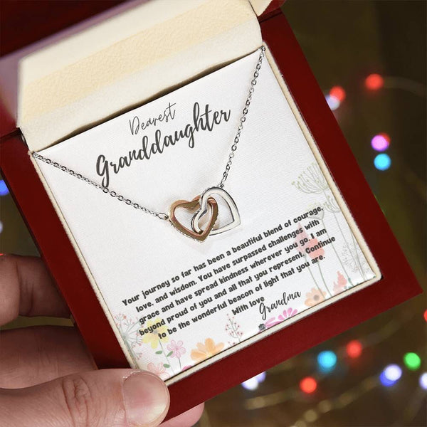 Everlasting Bond: Interlocking Hearts Necklace with Personalized Grandparent Message Jewelry/InterlockingHearts ShineOn Fulfillment