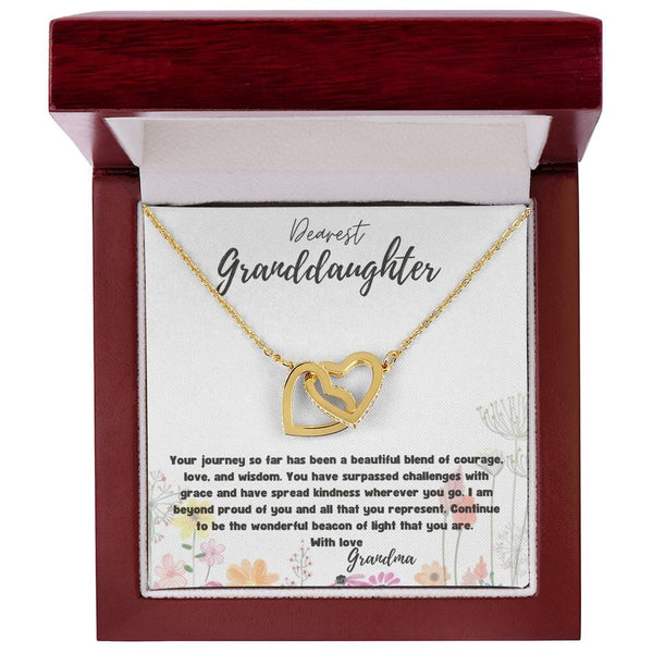 Everlasting Bond: Interlocking Hearts Necklace with Personalized Grandparent Message Jewelry/InterlockingHearts ShineOn Fulfillment 