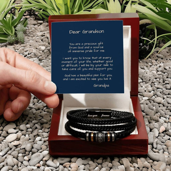 Everlasting Bond: The Personalized 'Love You Forever' Men's Bracelet Jewelry/LoveForeverBracelet ShineOn Fulfillment