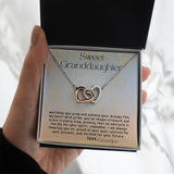 Everlasting Bonds: The Grandparent's Interlocking Hearts Necklace with Personalized Message Jewelry/InterlockingHearts ShineOn Fulfillment Polished Stainless Steel & Rose Gold Finish Standard Box 