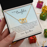 Everlasting Embrace: Interlocking Hearts Necklace with Sentimental Mother to Daughter Message Jewelry/InterlockingHearts ShineOn Fulfillment 18K Yellow Gold Finish Standard Box 