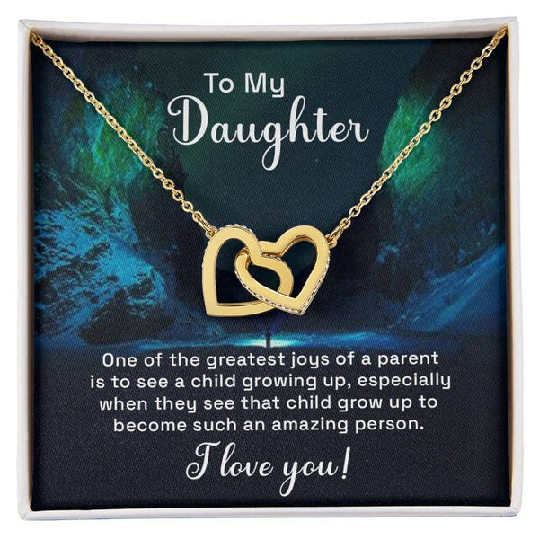 Forever Bond: The Interlocking Hearts Daughter Necklace with Sentimental Message Jewelry/InterlockingHearts ShineOn Fulfillment 