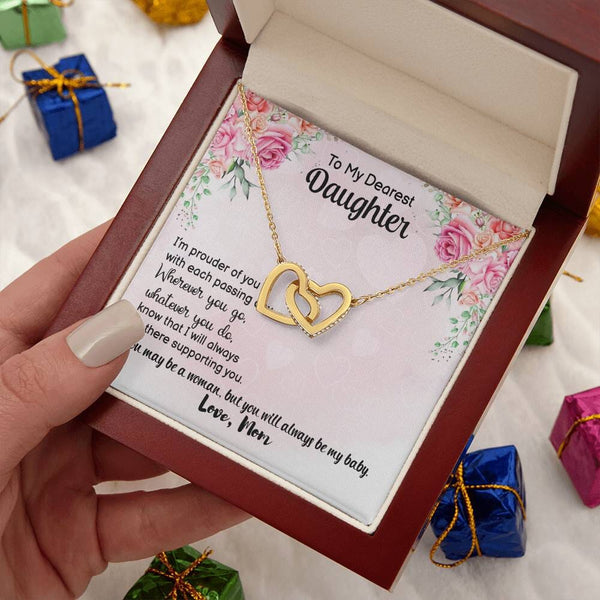Forever Bonded: The Interlocking Hearts Necklace - A Timeless Symbol of Maternal Love Jewelry/InterlockingHearts ShineOn Fulfillment 18K Yellow Gold Finish Luxury Box 
