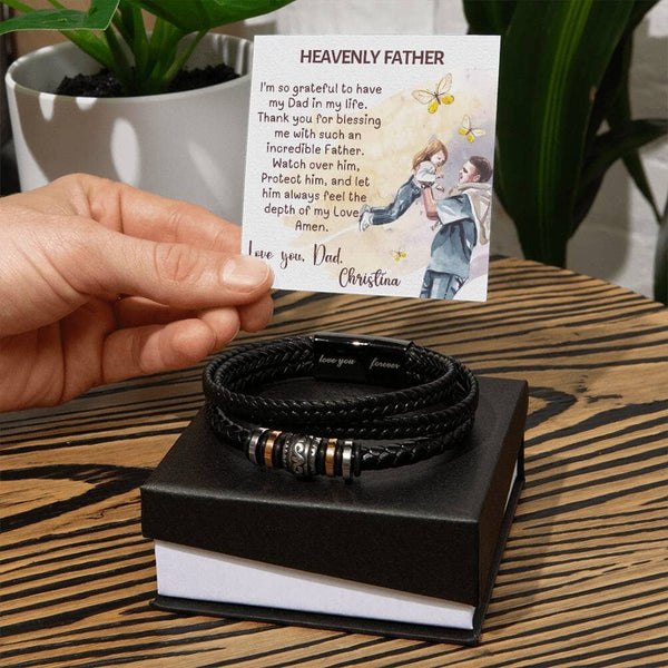 "Forever Dad" - Signature Father's Day Bracelet with Custom Prayer Card Jewelry ShineOn Fulfillment 