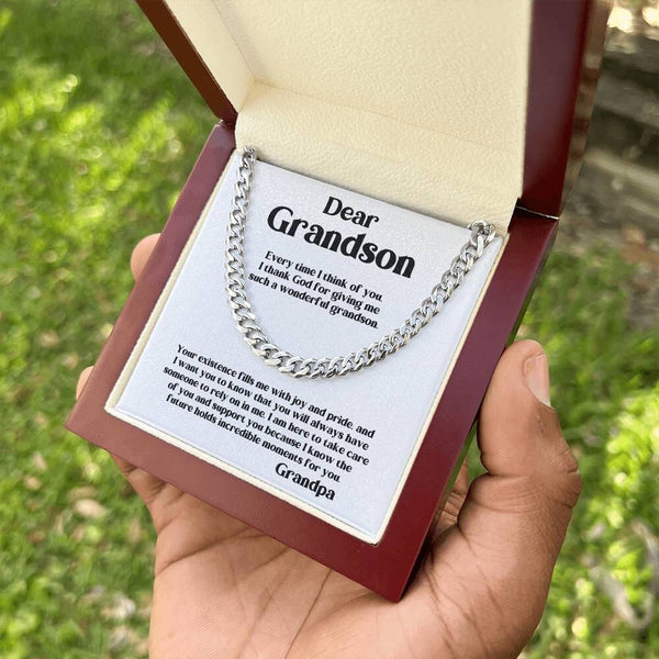 Grandbond: The Ultimate Cuban Link Chain - A Timeless Symbol of Love & Legacy from Grandpa or Grandma Jewelry/Cubanlink ShineOn Fulfillment Stainless Steel Luxury Box 