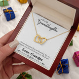 Granddaughter's Eternal Bond Necklace: A Timeless Message of Love from Grandpa Jewelry/InterlockingHearts ShineOn Fulfillment 18K Yellow Gold Finish Luxury Box 