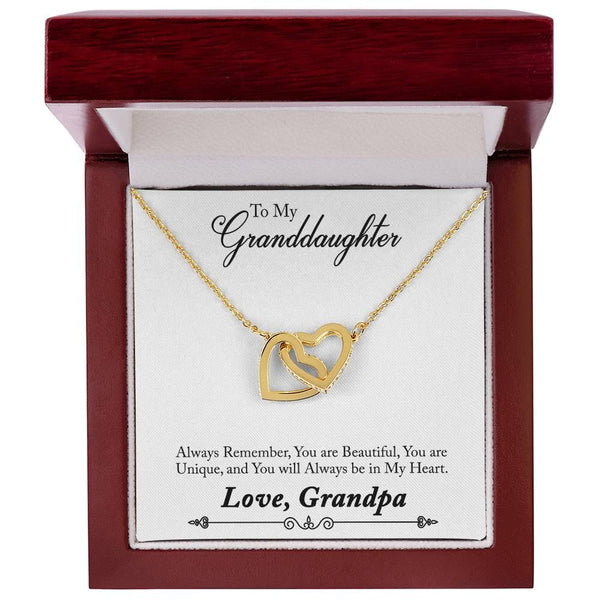 Granddaughter's Eternal Bond Necklace: A Timeless Message of Love from Grandpa Jewelry/InterlockingHearts ShineOn Fulfillment 
