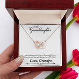 Granddaughter's Eternal Bond Necklace: A Timeless Message of Love from Grandpa Jewelry/InterlockingHearts ShineOn Fulfillment Polished Stainless Steel & Rose Gold Finish Luxury Box 