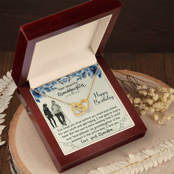 Granddaughter's Legacy of Love: Interlocking Hearts Necklace with Sentimental Message from Grandpa Jewelry/InterlockingHearts ShineOn Fulfillment 