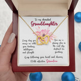 Grandeur of Love: Personalized Interlocking Hearts Necklace Jewelry/InterlockingHearts ShineOn Fulfillment 18K Yellow Gold Finish Luxury Box 