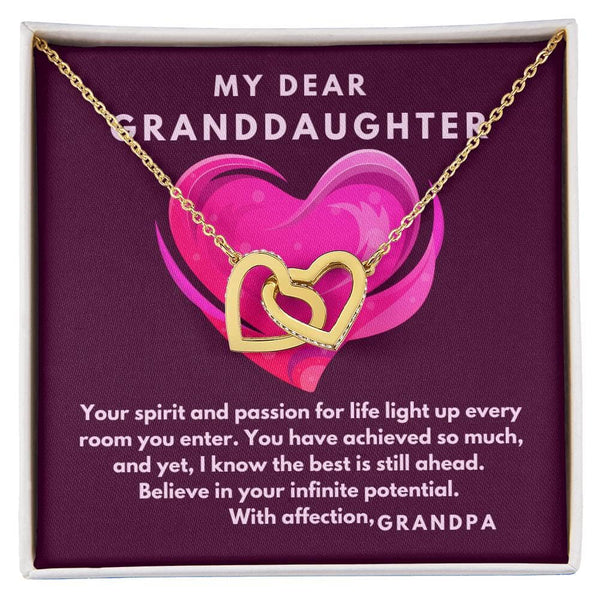 Grandeur of Love: Personalized Interlocking Hearts Necklace with Sentimental Grandparent Message Jewelry/InterlockingHearts ShineOn Fulfillment 