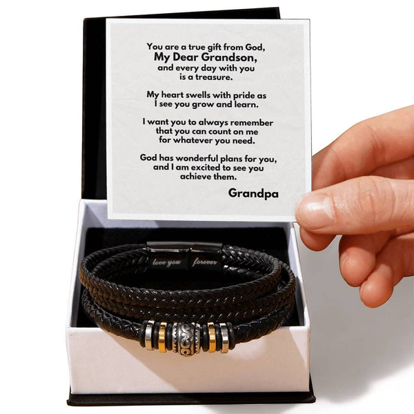 Grandparent's Embrace: The Men's 'Love You Forever' Bracelet with Personalized Sentiment Jewelry/LoveForeverBracelet ShineOn Fulfillment 