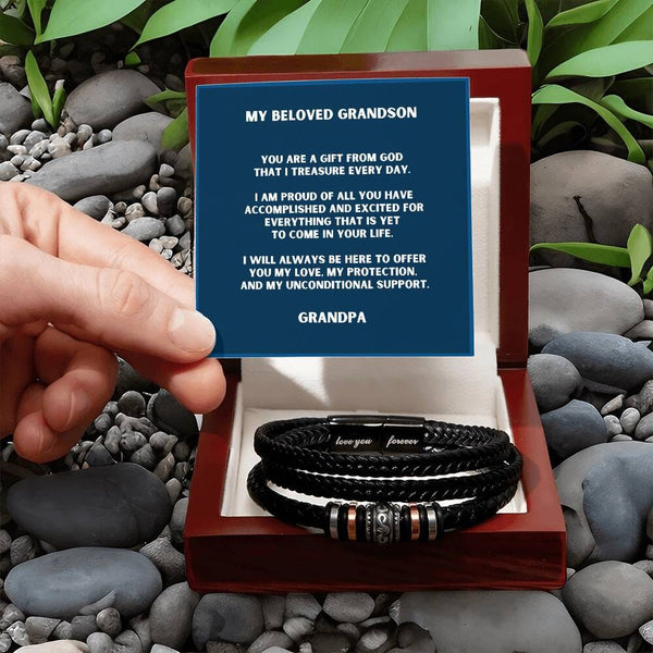 Grandparent's Eternal Love Bracelet: A Timeless Bond with Your Grandson Jewelry/LoveForeverBracelet ShineOn Fulfillment Luxury Box w/LED